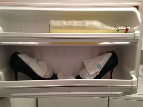 stretching boots in freezer